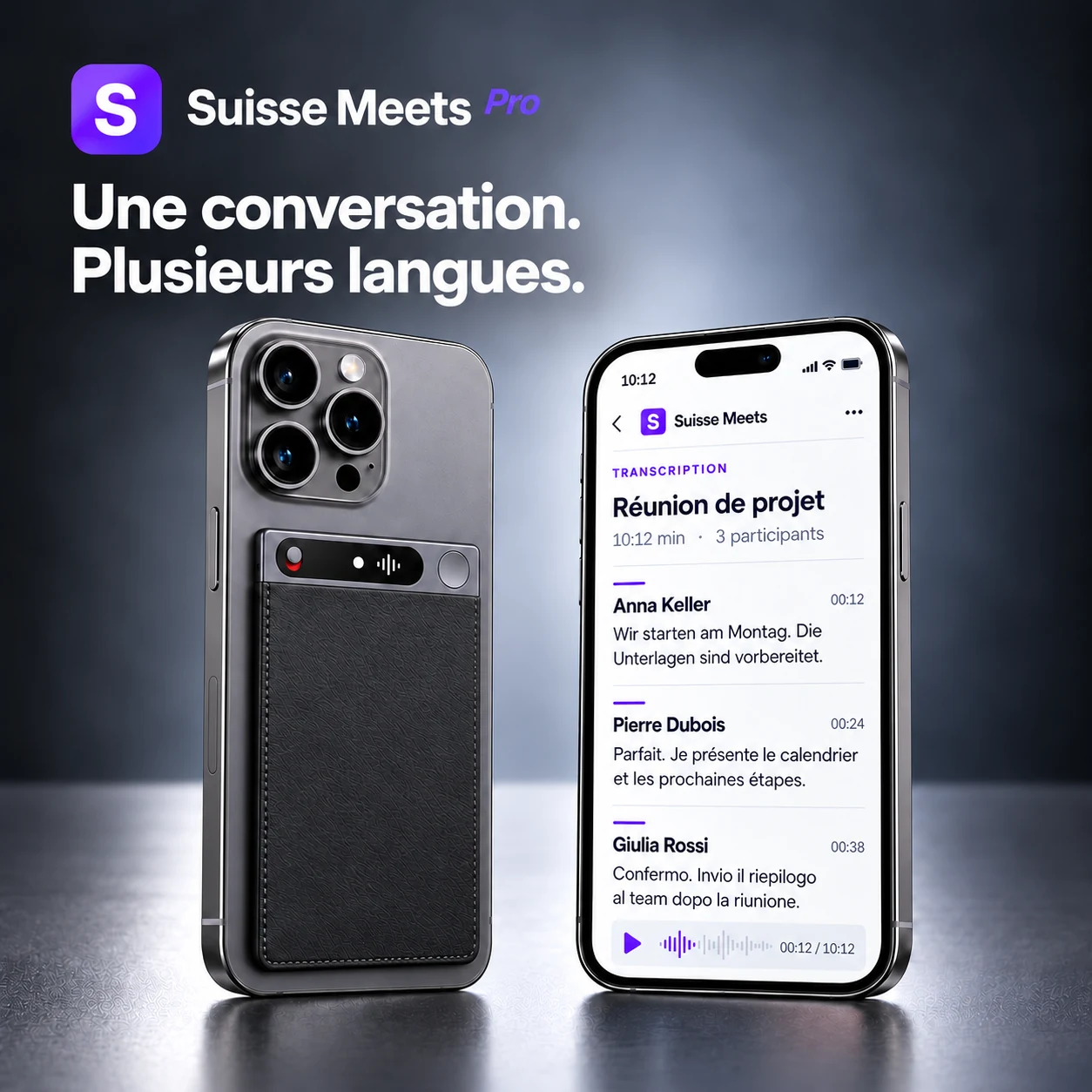 Suisse Meets Pro et son interface de transcription suisse