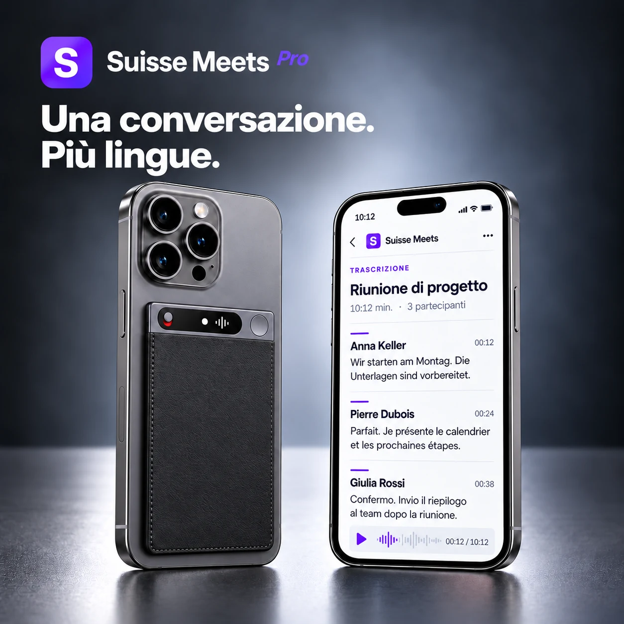 Suisse Meets Pro con interfaccia di trascrizione svizzera